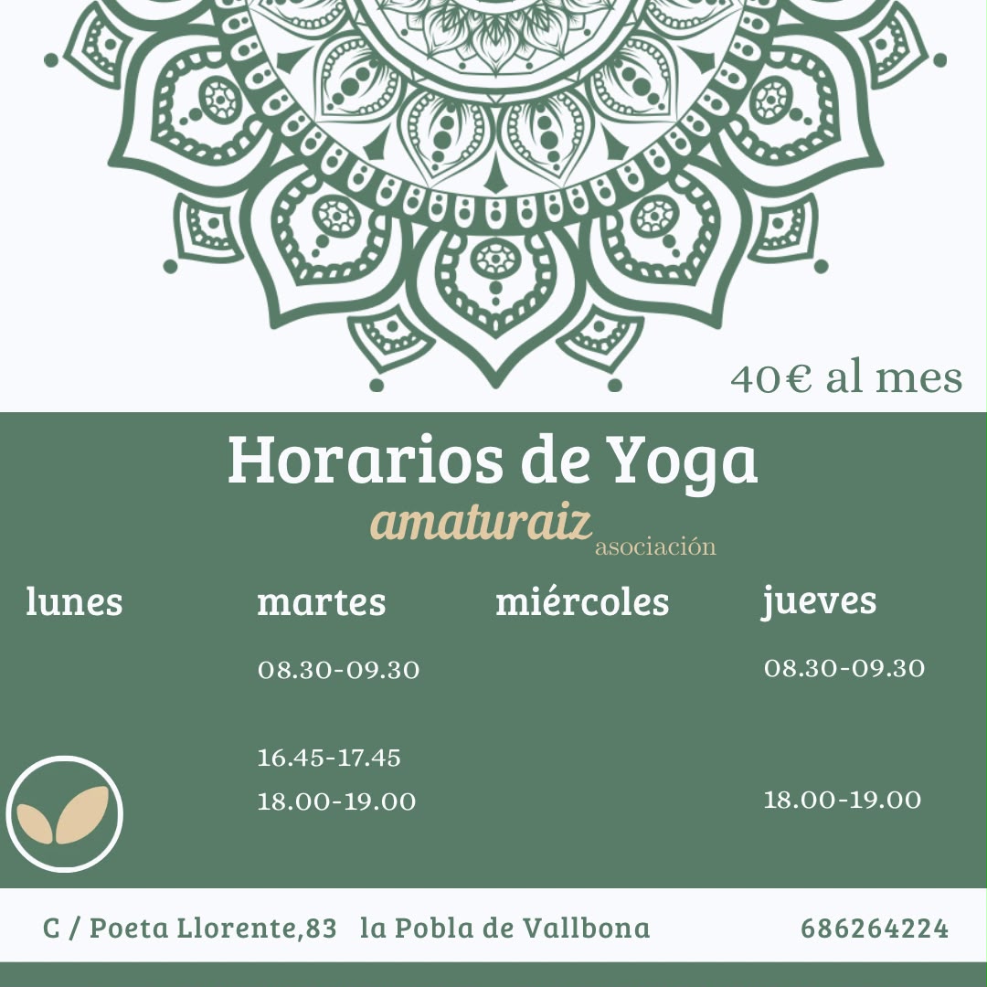 clases de yoga en la pobla de vallbona